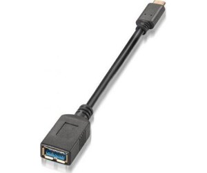 Cable USB 3.1 Tipo-C Aisens A107-0062/ USB Tipo-C Macho - USB Hembra/ 5Gbps/ 15cm/ Negro
