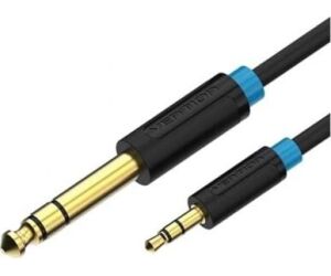 Cable Estéreo Vention BABBI/ Jack 6.5 Macho - Jack 3.5 Macho/ 3m/ Negro