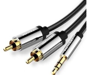Cable Estéreo Vention BCFBF/ Jack 3.5 Macho - 2x RCA Macho/ 1m/ Negro