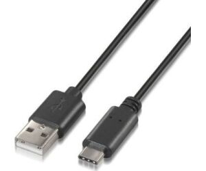 Cable USB 2.0 Tipo-C Aisens A107-0052/ USB Tipo-C Macho - USB Macho/ 480Mbps/ 2m/ Negro