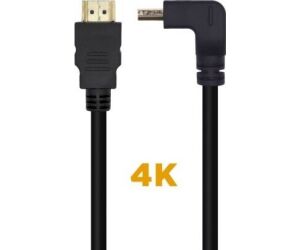 Cable Hdmi Aisens V2.0 Acodado Premium 4k60hz A/m-a/m 1.0m