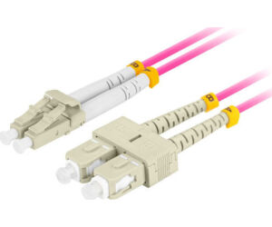 Cable De Fibra Optica Lanberg 1m Multi Lc/upc-sc/upc Duplex Lszh Om4 50/125 3.0