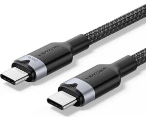 Cable USB 2.0 Tipo-C 5A Vention TRIBF/ USB Tipo-C Macho - USB Tipo-C Macho/ Hasta 240W/ 480Mbps/ 1m/ Negro