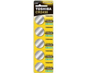 Pack de 5 Pilas de Botón Toshiba CR2430/ 3V/ Alcalinas