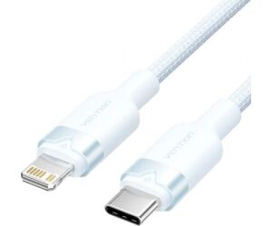 Cable USB Tipo-C Lightning Vention LALSF/ USB Tipo-C Macho - Lightning Macho/ 27W/ 480Mbps/ 1m/ Azul