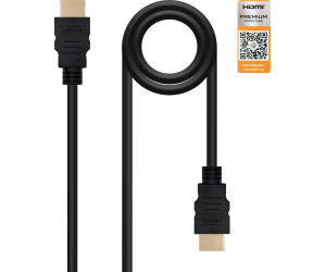 Cable de vídeo HDMI 2.0 4K-HDMI M/M 0.5m. Negro