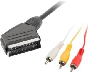 Cable Euroconector Lanberg Macho/3x Rca Macho 1.8m