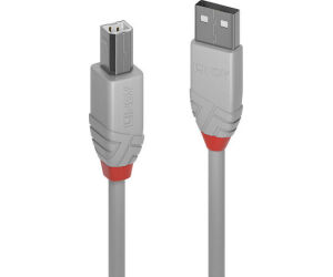 Lindy 36683 cable USB USB 2.0 2 m USB A USB B Gris