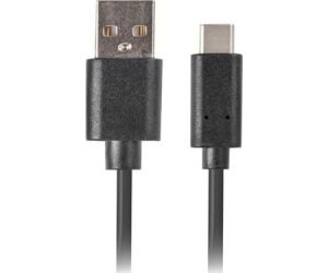 Cable usb lanberg 2.0 macho - usb tipo c macho quick charge 3.0 1m negro