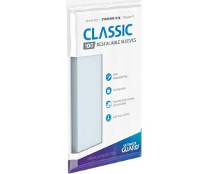 Fundas transparentes de cartas ultimate guard classic con cierre reutilizable tamaño estándar (100)