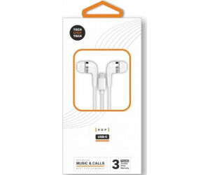 Auriculares Intrauditivos Tech One Tech earTECH TEC1304/ con Micrófono/ USB Tipo-C/ Blancos