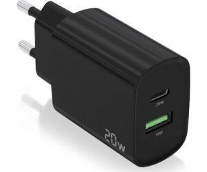Cargador Aisens 20w 1xusb-c Pd3.0 1xusb-a Qc3.0 Negro