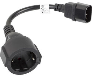 Cable lanberg adaptador iec 320 c14 -  schuko cee7 hembra 20cm