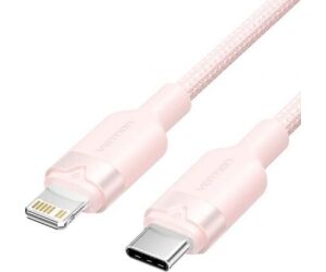 Cable USB Tipo-C Lightning Vention LALPH/ USB Tipo-C Macho - Lightning Macho/ 27W/ 480Mbps/ 2m/ Rosa