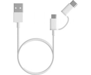 Cable micro usb - usb tipo c a usb tipo a xiaomi 1m -  macho - macho -  blanco