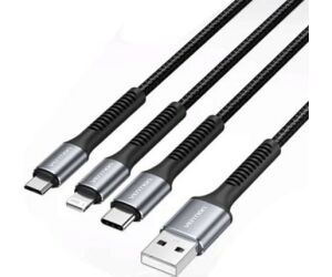 Cable Usb-a A Usb-c - Lightning/m - Microusb/m 1.2 M Negro Vention