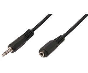 Cable de audio miniJack-miniJack M/H 5m. Negro