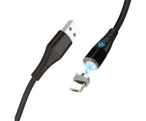 Cable de carga rápida 3a y datos - magnético - micro usb - 1 m
