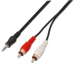 Cable Aisens Audio Estereo Jack 3.5 M-2xrca M Negro 3.0m
