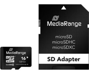 Mem Micro Sdhc 16gb Mediarange + Adaptador Sd