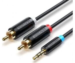 Cable Estéreo Vention BCLBF/ Jack 3.5 Macho - 2x RCA Macho/ 1m/ Negro