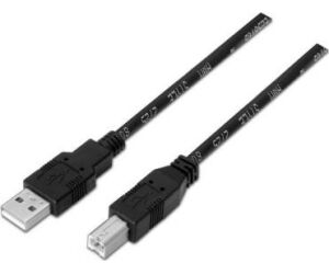 Cable USB 2.0 Impresora Aisens A101-0008/ USB Tipo-B Macho - USB Macho/ Hasta 2.5W/ 60Mbps/ 4.5m/ Negro