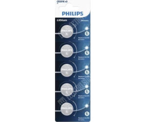 Pack de 5 Pilas de Botón Philips CR2016P5/01B Lithium/ 3V