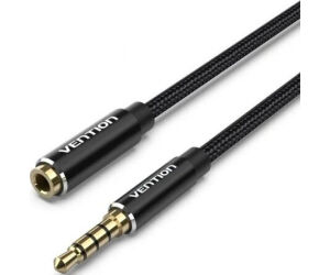 Cable Audio Estereo Jack 3.5/m Jack 3.5/h 0.50 M Negro Vention