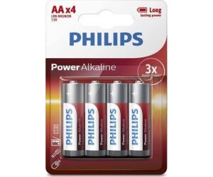 Pack de 4 Pilas AA Philips LR6P4B/05/ 1.5V/ Alcalinas