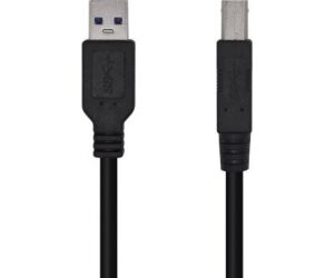 Cable USB 3.0 Impresora Aisens A105-0444/ USB Tipo-B Macho - USB Macho/ 5Gbps/ 2m/ Negro