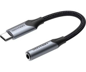 CONVERSOR USB-C/M A 2xJACK 3.5/M 0.10 M GRIS VENTION