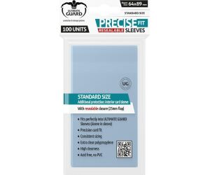 Fundas transparentes de cartas ultimate guard precise - fit cierre reutilizable tamaño estándar 100 unidades