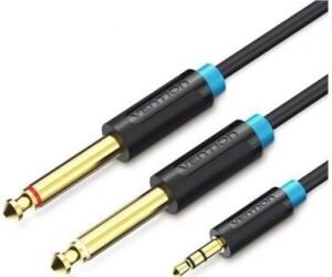 CABLE AUDIO ESTEREO JACK 3.5/M 2xJACK 6.5/M 1 M NEGRO VENTION