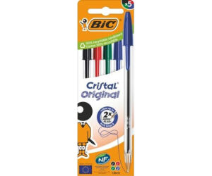 Bolígrafos de Tinta de Aceite Bic Cristal Original 516346/ 5 unidades/ Colores Surtidos