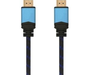 Cable HDMI 2.0 4K Aisens A120-0355/ HDMI Macho - HDMI Macho/ Hasta 10W/ 2250Mbps/ 50cm/ Negro y Azul