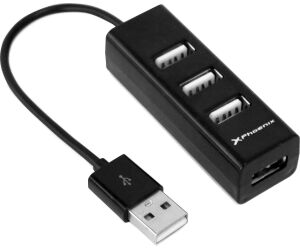Hub usb portatil phoenix 4 puertos usb 2.0 cable conector usb flexible diseño compacto