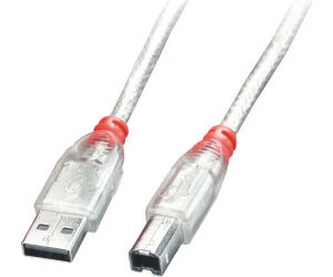 Lindy 41750 cable USB USB 2.0 0,2 m USB A USB B Transparente