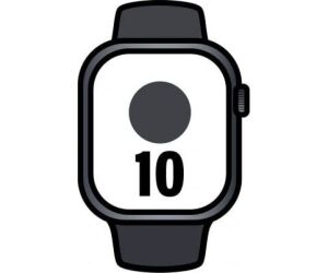 Apple Watch Series 10/ GPS/ Cellular/ 42mm/ Caja de Aluminio Negro Azabache / Correa Deportiva Negra S/M