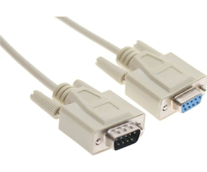 Nanocable Cable Serie RS232, DB9 M-H, Beige, 1.8m