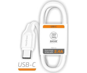 Cable USB Tipo-C Tech One Tech TEC2903/ USB Tipo-C Macho - USB Macho/ 1m/ Blanco