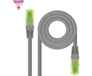 Nanocable Cable de Red Latiguillo RJ45 CAT.6 UTP AWG26 CCA, Gris, 30 cm