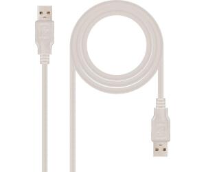 Cable USB 2.0 Nanocable 10.01.0304/ USB Macho - USB Macho/ 3m/ Beige