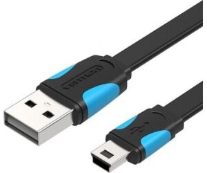 Cable USB 2.0 Vention VAS-A14-B150/ Mini USB Macho - USB Macho/ 480Mbps/ 1.5m/ Azul y Negro