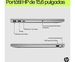 Portatil hp 15 - fd0355ns i5 - 1355u 15.6 pulgadas - 16gb -  ssd 512gb -  freedos plata
