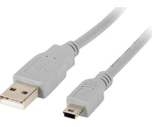 Cable usb lanberg 2.0 macho - mini usb macho 1.8m gris