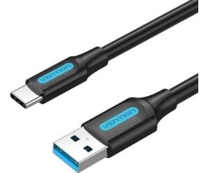 Cable USB 3.0 Tipo-C Vention COZBF/ USB Macho - USB Tipo-C Macho/ Hasta 60W/ 5Gbps/ 1m/ Negro