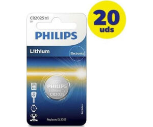 Pack de 20 Pilas de Botn Philips CR2025/ 3V