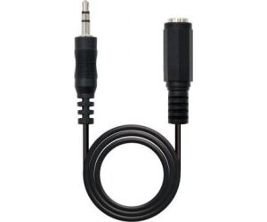 Cable Estéreo Nanocable 10.24.0205/ Jack 3.5 Macho - Jack 3.5 Hembra/ 5m/ Negro