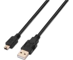 Cable USB 2.0 Aisens A101-0023/ USB Macho - USB Mini Macho/ 50cm/ Negro