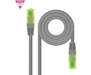 Nanocable Cable de Red Latiguillo RJ45 CAT.6 UTP AWG26 CCA, Gris, 25 cm